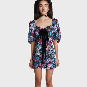 For Love and Lemons Floral Puff Sleeve Dress